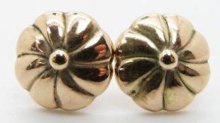 A pair of 9ct gold rosette earrings, 2.5g