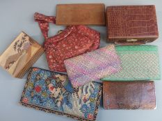 Collection of handbags / purses including a Chinese embroidered example.