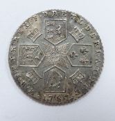1787 George III sixpence with semee of hearts, VF+