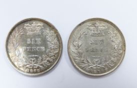1834 William IV NEF sixpence, together with similar 1835 example