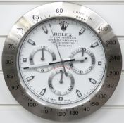 Rolex Oyster Perpetual Cosmograph Daytona dealers shop display advertising wall clock with white