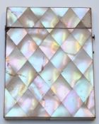 Mother of pearl card case, 10.5cm