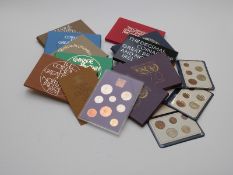 Ten Royal Mint UK coinage brilliant uncirculated coin sets 1970 - 1978 and some First Decimal