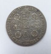 George II 1739 young head sixpence roses in angles reverse, VF