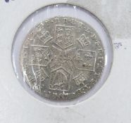 1787 George III sixpence without semee of hearts, VF