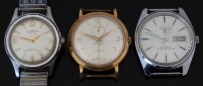 Three gentleman’s wristwatches comprising Oris automatic with power reserve, subsidiary seconds