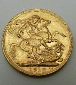 George V 1912 gold full sovereign