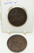 1863 Victorian young head bronze penny, NEF even tone, together with an 1864 example with very