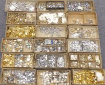 A very large quantity of gold plated and stainless steel wristwatch cases, all unused and most in