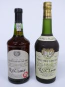 Two bottles of alcohol comprising Le Bijou Ambre fine old cognac, reserved for R V C Lewis, 70cl,