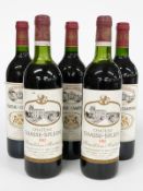 Five bottles of French red Bordeaux wine comprising two bottles of Chateau Chasse-Spleen 1982 and