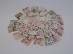 A collection of various Reserve Bank of Zimbabwe bearer cheques including fifty million dollars etc