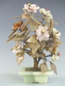 Chinese jade or hardstone Bonsai tree, height 32.5cm