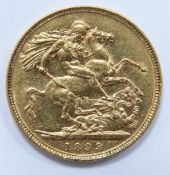 1893 gold full sovereign, cased with London Mint Office certificate
