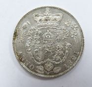 George IV 1821, first bust, first reverse sixpence, unc
