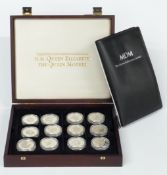 MDM HM Queen Elizabeth the Queen Mother silver proof coin collection in deluxe case with certificate