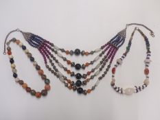 Three agate necklaces