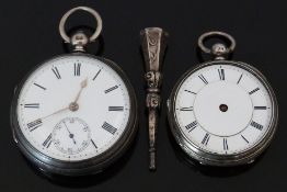 Two hallmarked silver pocket watches, one D.Kiddie of Glasgow, the other Thomas Russell and Sons