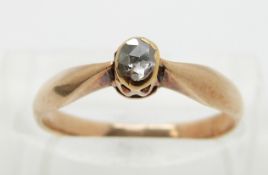 Victorian gold ring set with a rose cut diamond of approximately 0.15ct, size L
