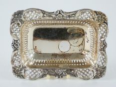 German Carl Stexl white metal pierced bon bon dish, marked Carl Stexl and with German 800 silver