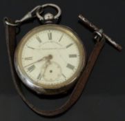 W E Watts of Nottingham 'The Greenwich Lever' hallmarked silver pocket watch with inset subsidiary
