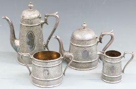 Plated tea set in the Indian style by James Dixon & Sons