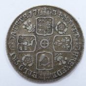 George II 1734 sixpence, young head roses and plumes reverse, VF