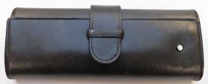 Montblanc Meisterstuck fountain pen with black resin barrel and cap, white metal mounts, white