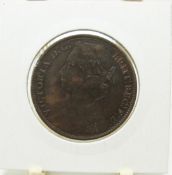 1879 Victorian later young bust bronze penny, OT TB, near unc