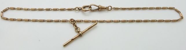 A 9ct gold fob / Albert chain, 9.1g