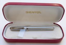 Sheaffer Prelude Universal Access ballpoint pen with brushed steel shaft and cap and polished