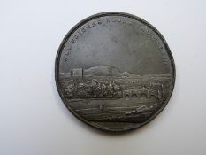 Political Return of Tory MPs for Shropshire 1841 58mm pewter coin, obverse sword, sceptre and