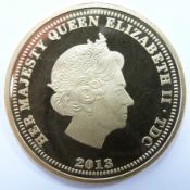 2013 Coronation gold double sovereign, cased with certificate