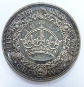 George V 1927 proof wreath crown, toned, unc