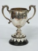 George V hallmarked silver large twin handled trophy cup, Birmingham 1923 maker Adie Brothers Ltd,