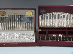 Two canteens of silver plated cutlery, one Viners Dubarry classic