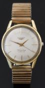 Longines Flagship automatic gentleman’s wristwatch ref. 2304-1 with gold hands and baton markers,