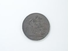 George IV 1821 SECUNDO crown, toned, EF/VF