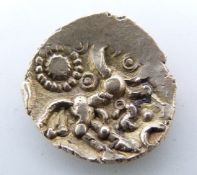 Gold ½ stater, horse to decorated side, 1.2g, found near Wickwar, Glos