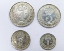 QEII Maundy set 1971, 4d, 3d, 2d and 1d, Tewkesbury Abbey