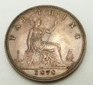 1878 young head Victorian farthing UNC with lustre