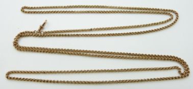 Victorian gold guard chain made up of double links, 45.3g , 80cm long