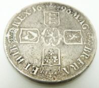 1696 William III crown, OCTAVO edge, F