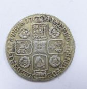 George II 1741 sixpence, young head roses in angles, reverse VF with some residual gilding