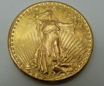 1927 USA Liberty standing, eagle reverse, twenty dollar gold coin, 33.4g