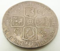1735 George II crown, young head, roses and plumes in angles reverse, OCTAVO edge, NVF, grey toning