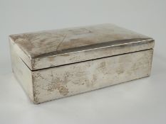 Egyptian white metal cigarette case with silver marks to base and further maker's mark, possibly