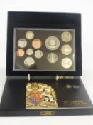 Royal Mint 2009 proof coin set comprising 14 coins, including two two pound, one pound and Kew