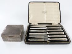 George VI hallmarked silver cigarette box, Birmingham 1923 maker William Neale & Son Ltd, width