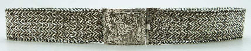 Victorian white metal choker with an engraved foliate decoration